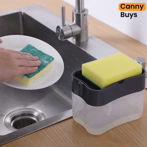 2-in-1 Sponge Brush Holder with Soap Dispenser