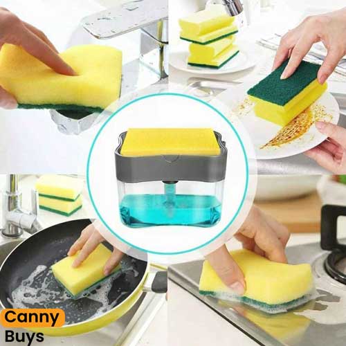 2-in-1 Sponge Brush Holder with Soap Dispenser